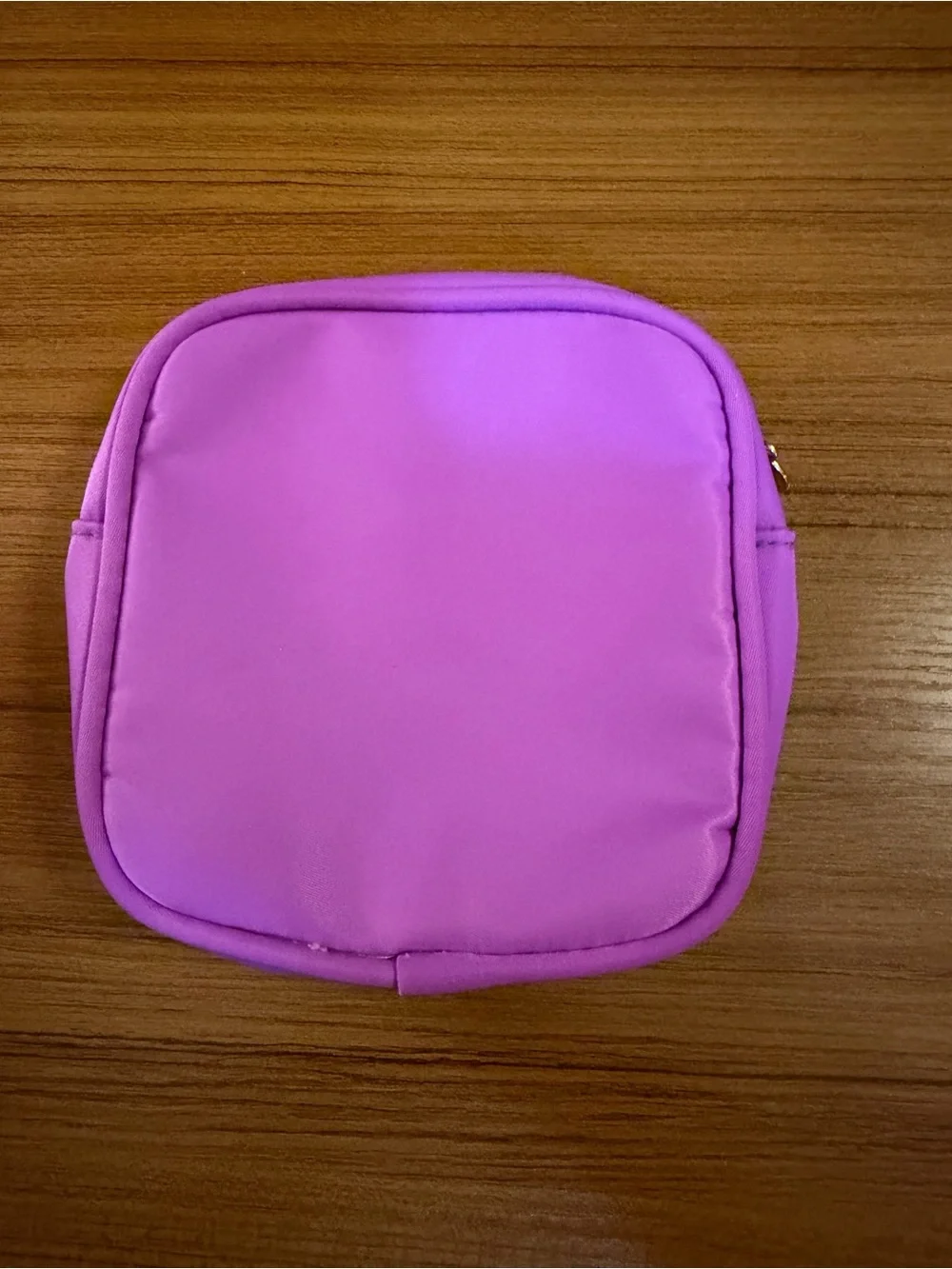Preppy Clear Makeup Bag Initial M Purple Nylon Toiletry Pouch Travel Mini New